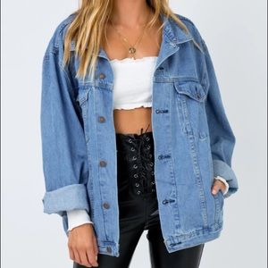 Princess Polly Western Denim Jacket // Pale Blue